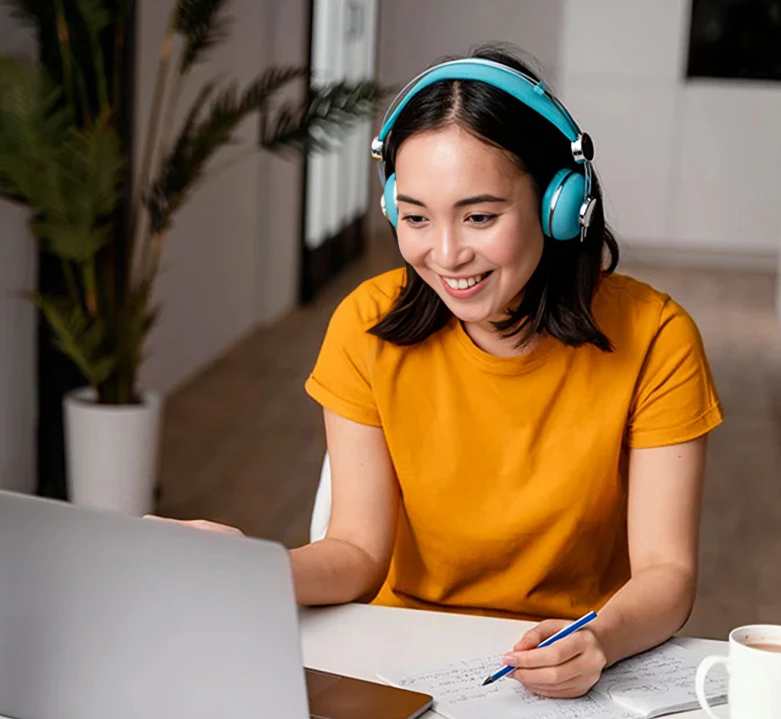 woman working on her laptop