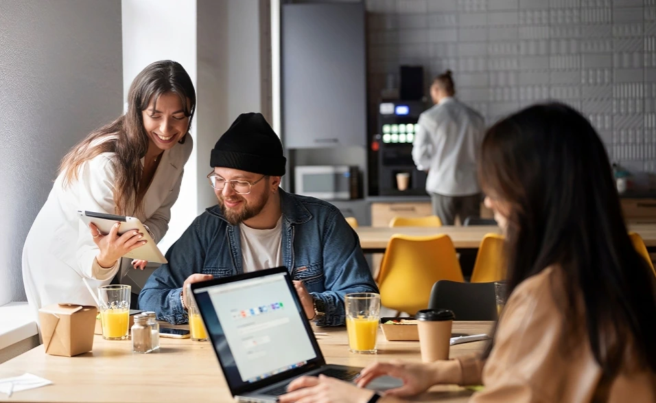 marketing professionals working