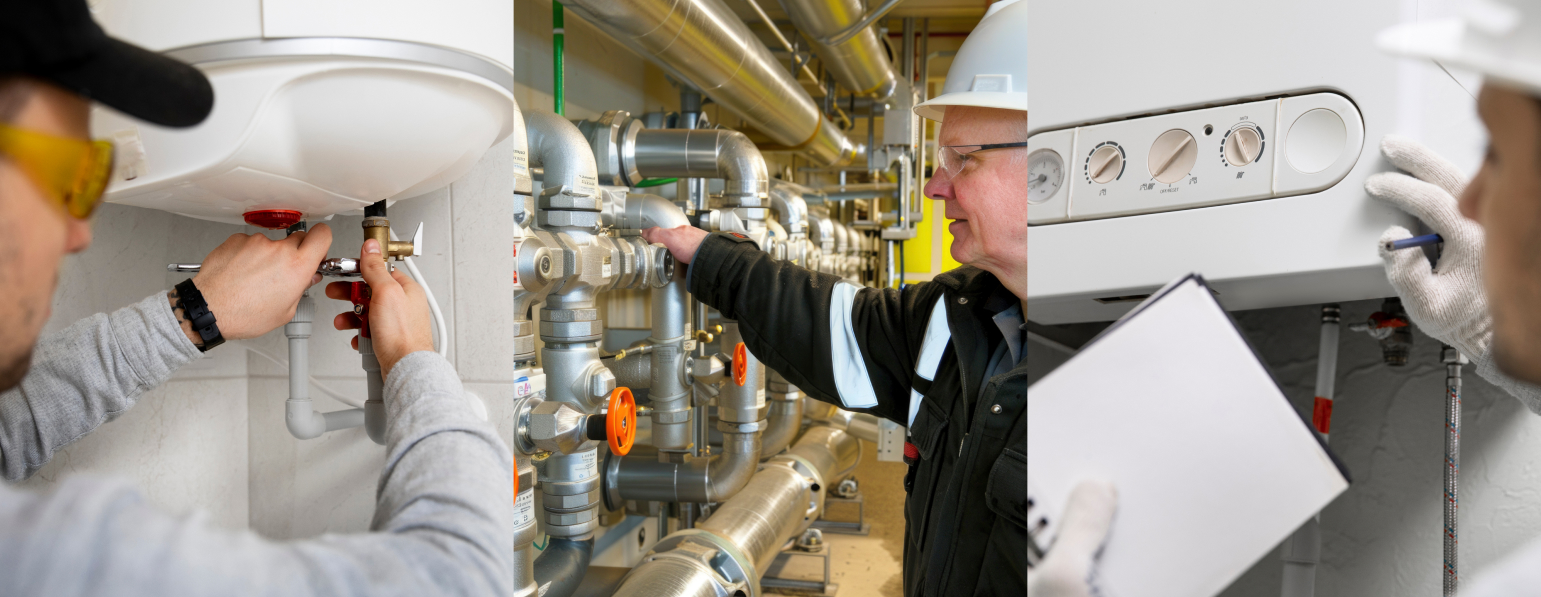 plumbers working on pipes