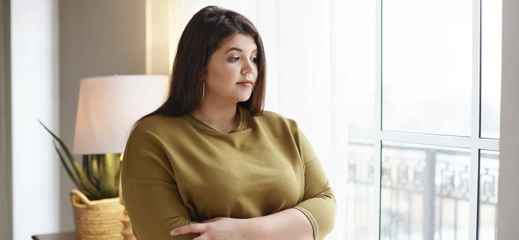 curvy woman standing