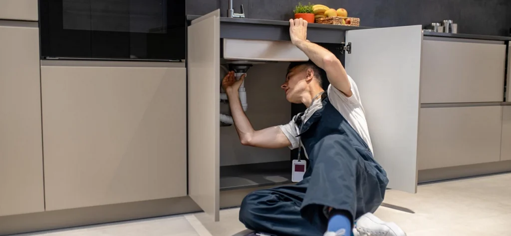 plumber fixing a sink