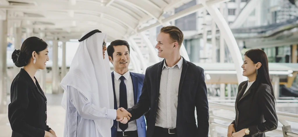 two men shaking hand